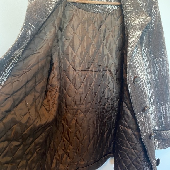 NORTHERN Reflections Jacket Wool Tweed Coat Brown Neutral Warm Button Up Large - Picture 10 of 15